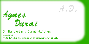 agnes durai business card